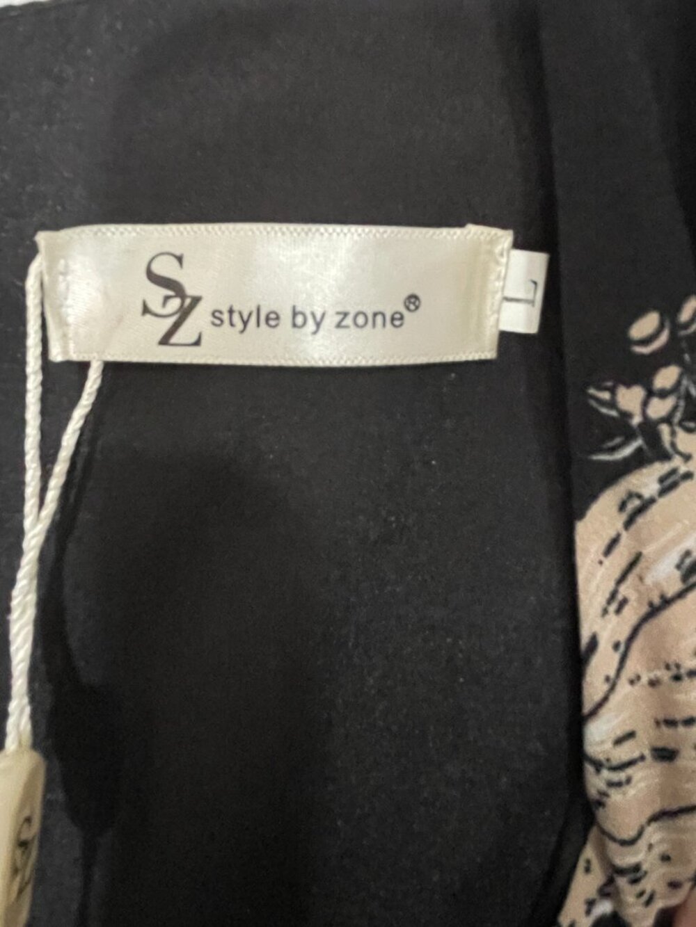 Style by Zone Women’s Black Floral V‑Neck Dress NWT Size Large Poly Spandex - Picture 4 of 8